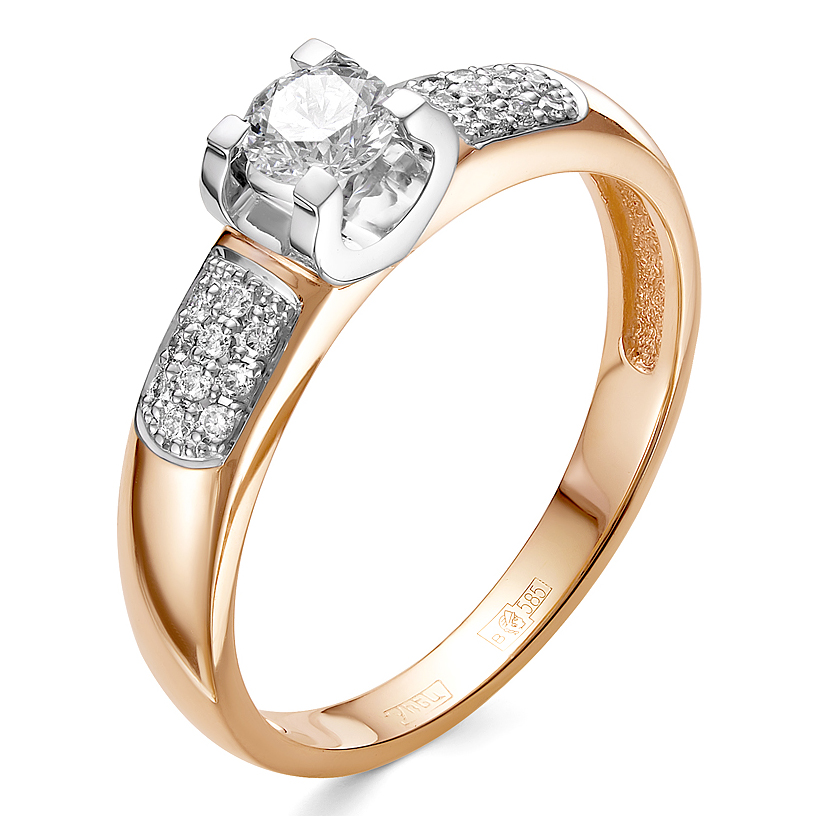 Кольцо, золото, бриллиант, 1-377-10